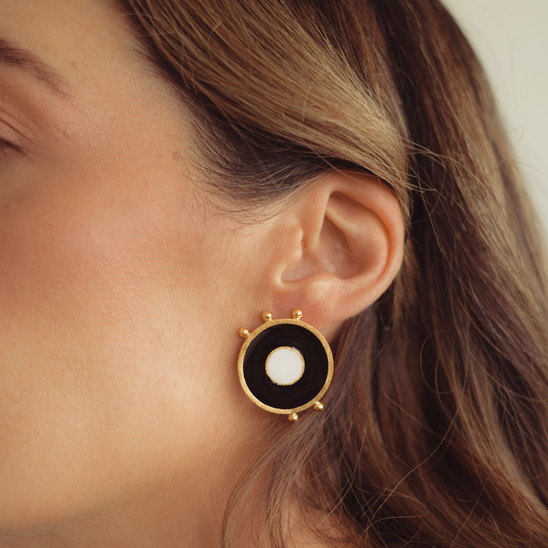 ARETES OPAL NEGRO