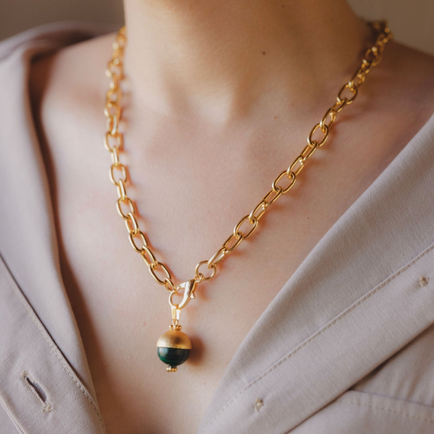CADENA ESLABONES CHARM VERDANT