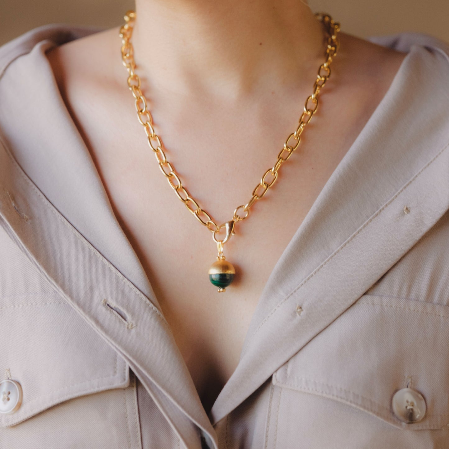 CADENA ESLABONES CHARM VERDANT